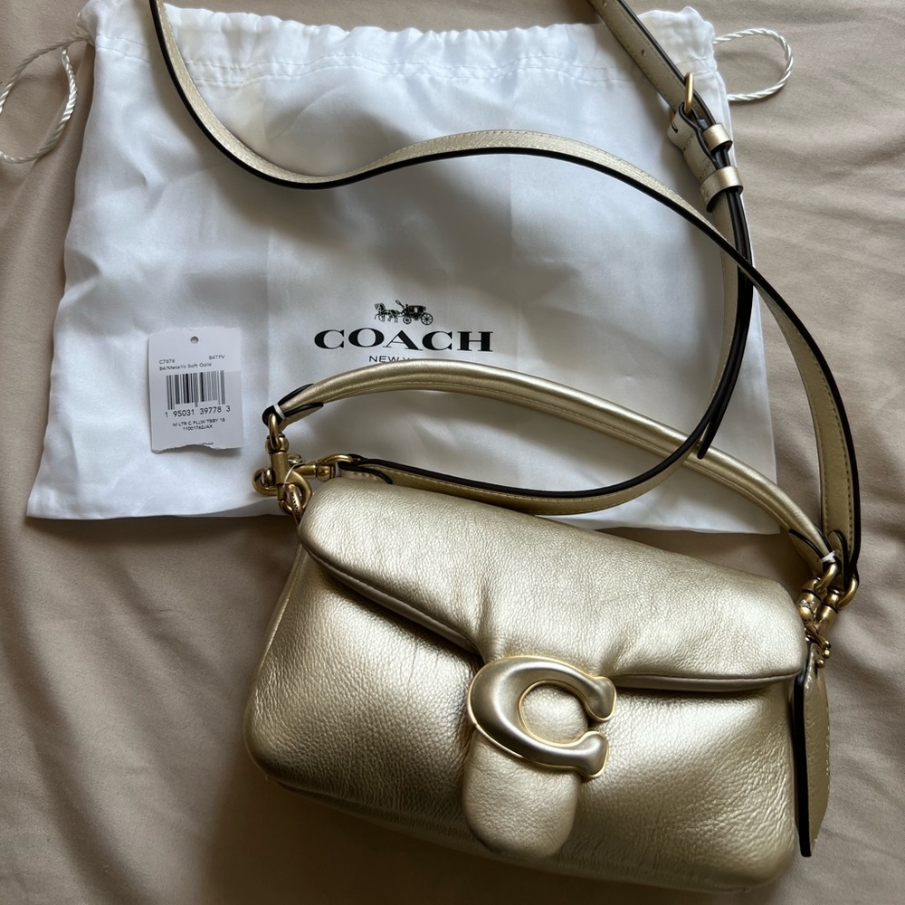 Coach Pillow Tabby Bag 18 Metallic Soft Gold Never Worn w/ Tag & Dust Bag